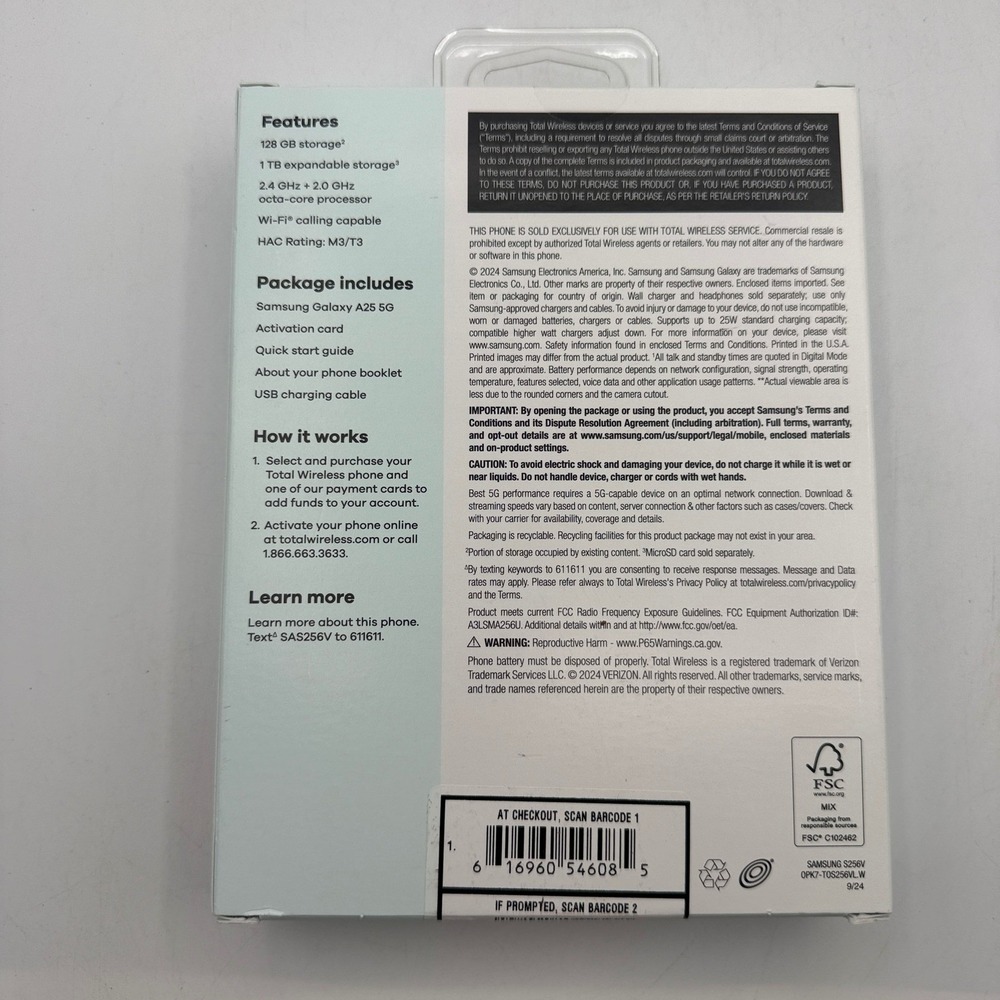 Samsung Galaxy A25 5G 128GB Total Wireless Smartphone Blue Black SM-A256V NEW - Picture 4 of 6